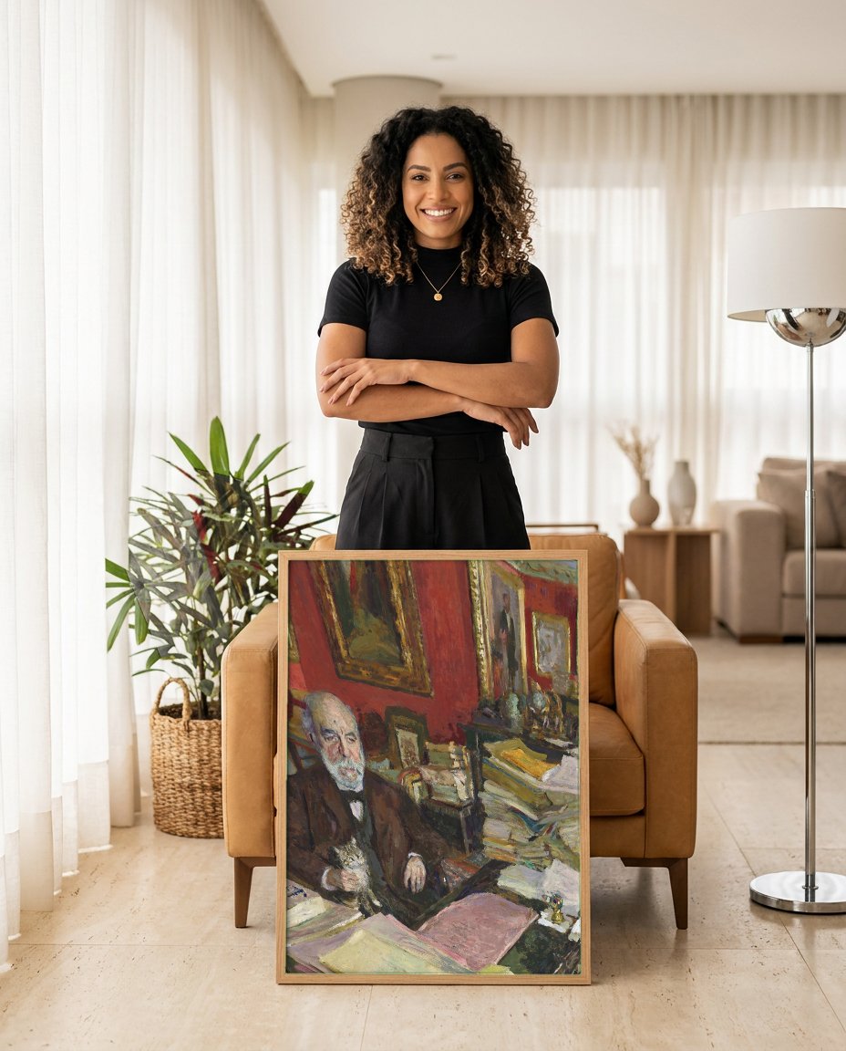 Quadro Decorativo O Doutor Georges Viau em seu escritório - Vuillard com modelo em ambiente