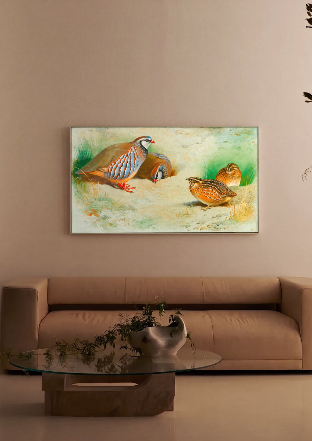 Quadro Decorativo Aves Selvagens - Archibald Thorburn em ambiente decorado