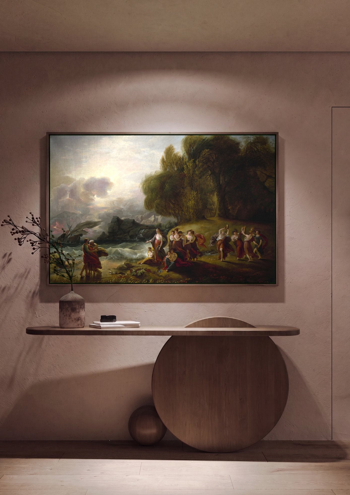 Quadro Decorativo A Tempestade de Caliban - Benjamin West em ambiente decorado