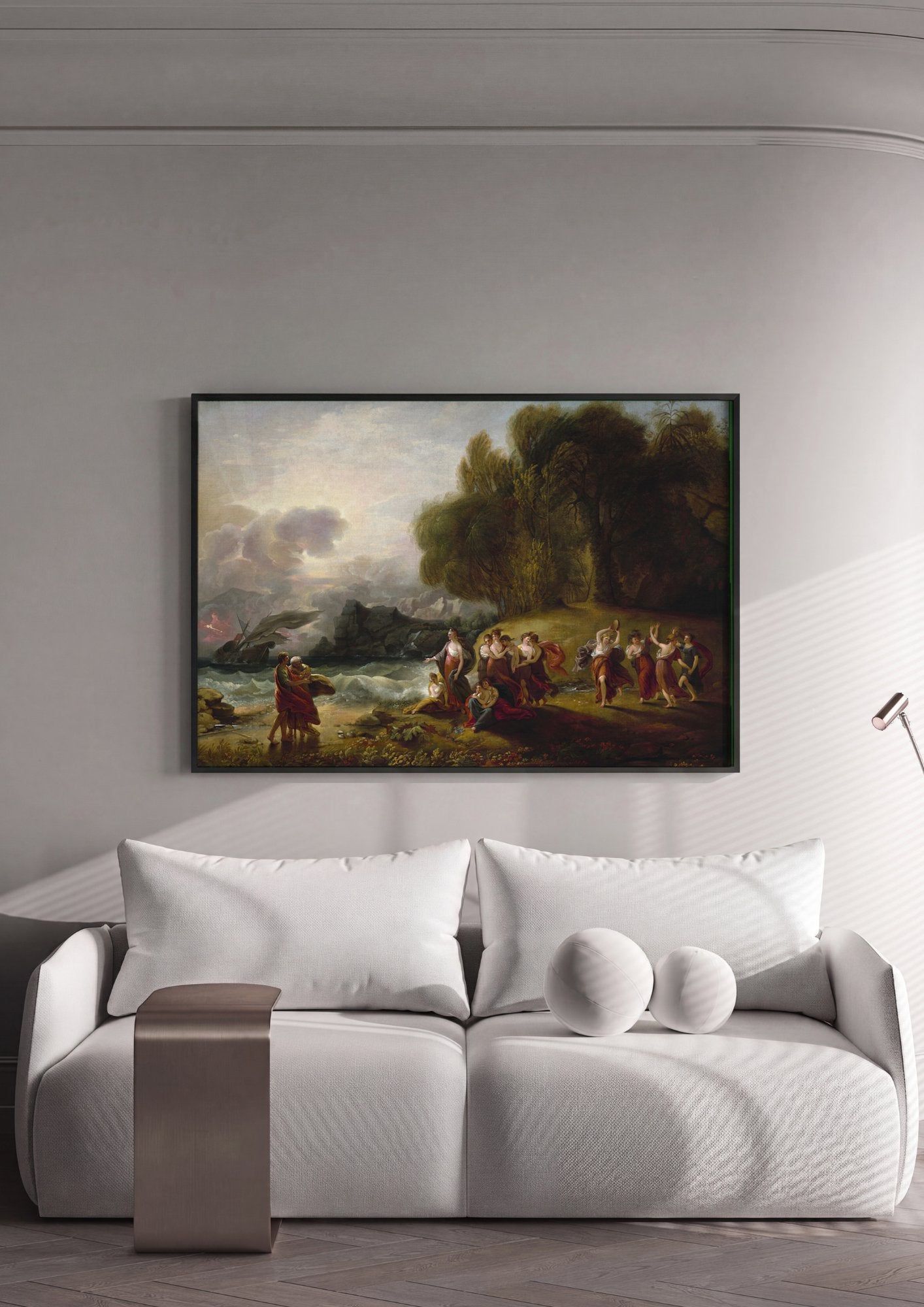 Quadro Decorativo A Tempestade de Caliban - Benjamin West em ambiente decorado