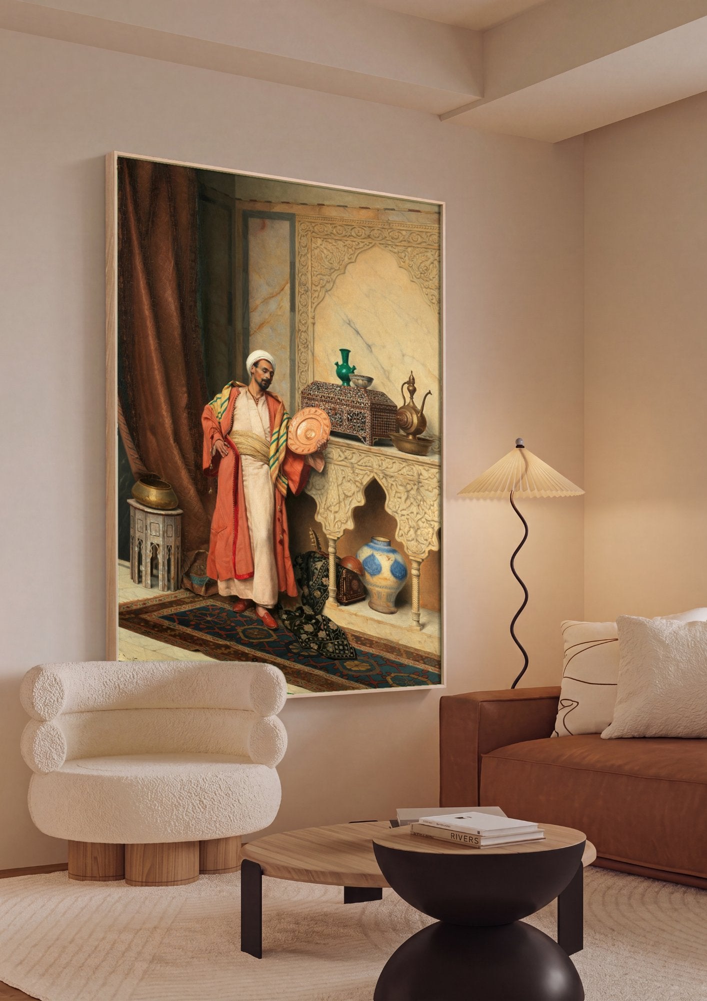Quadro Decorativo O Vendedor de Cerâmica - Ludwig Deutsch em ambiente decorado