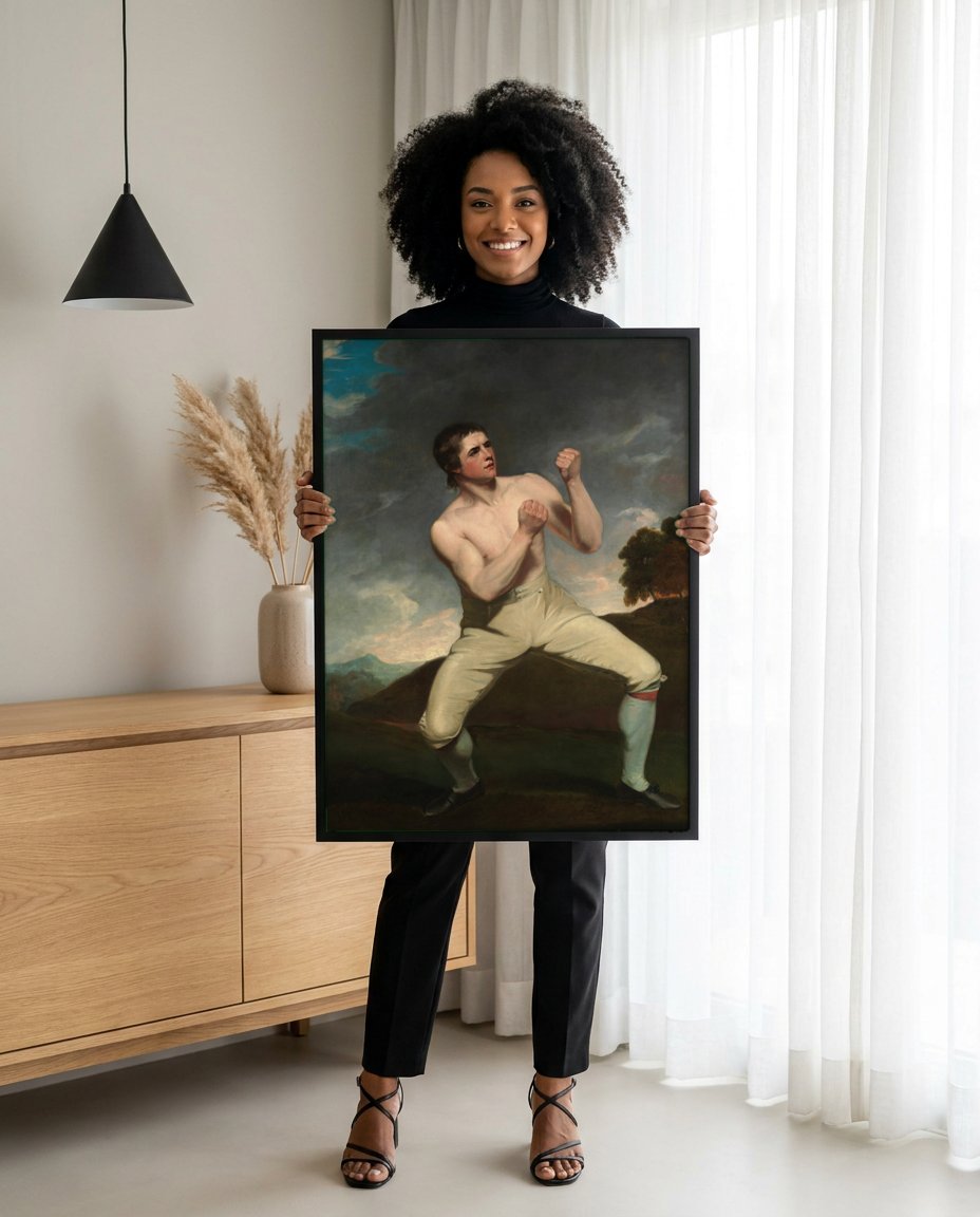 Quadro Decorativo John Jackson em Posição de Luta - John Hoppner com modelo em ambiente
