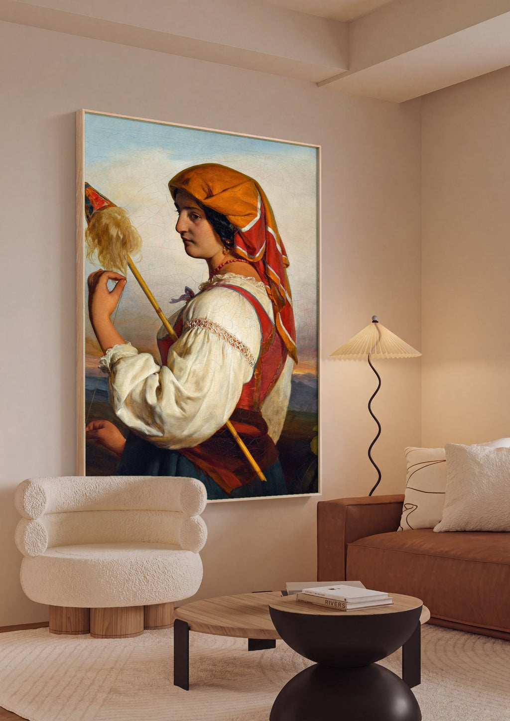 Quadro Decorativo A Fiandeira - Friedrich von Amerling em ambiente decorado