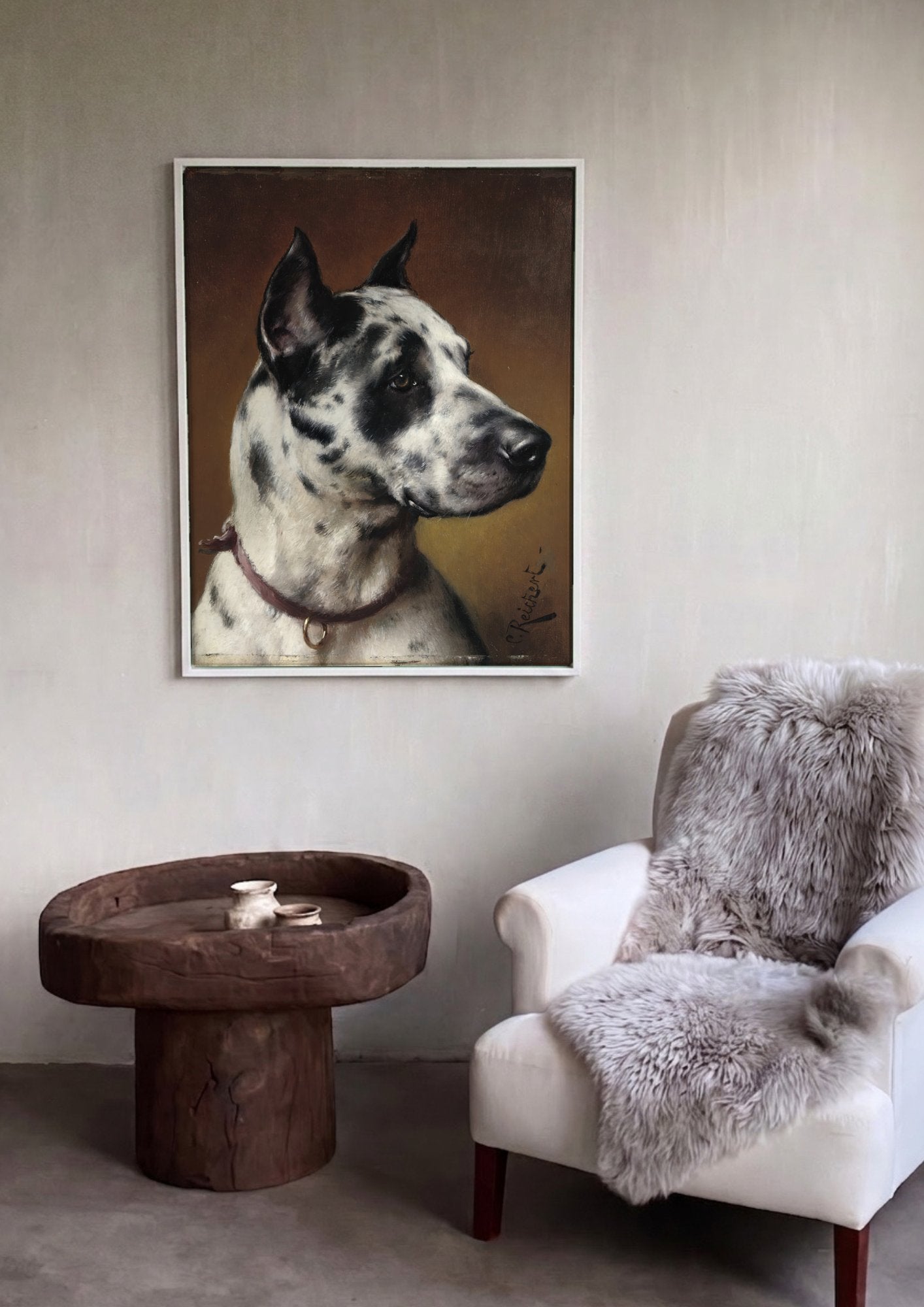 Quadro Decorativo Cão Dálmata - Carl Reichert em ambiente decorado