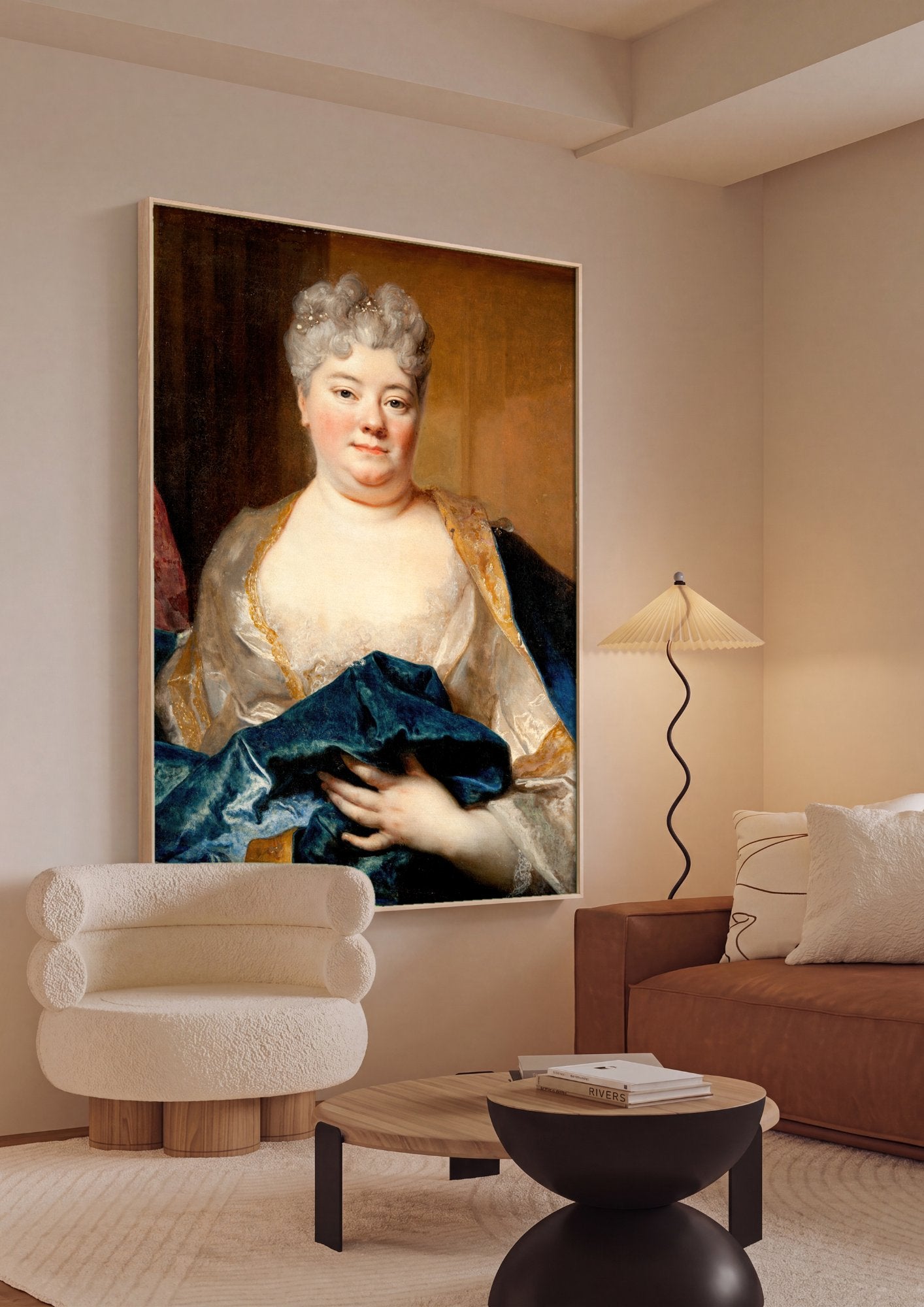 Quadro Decorativo Retrato de Mulher - Nicolas de Largillière em ambiente decorado