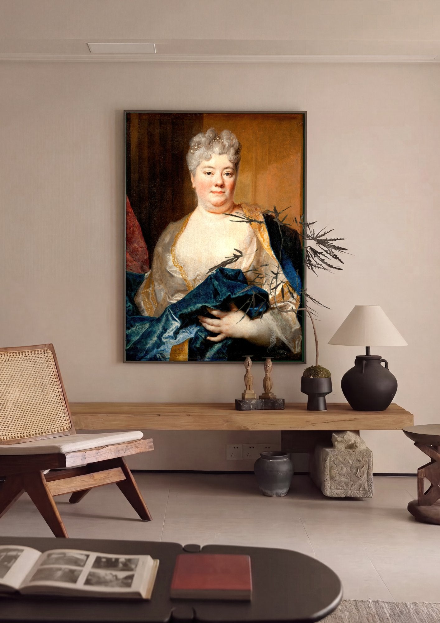 Quadro Decorativo Retrato de Mulher - Nicolas de Largillière em ambiente decorado