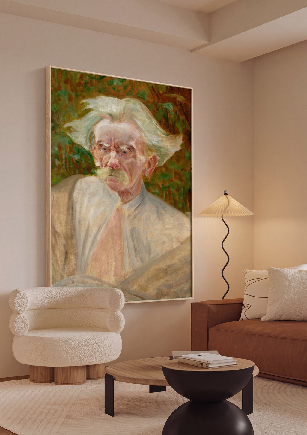 Quadro Decorativo Retrato de um Homem Idoso - Jacek Malczewski em ambiente decorado