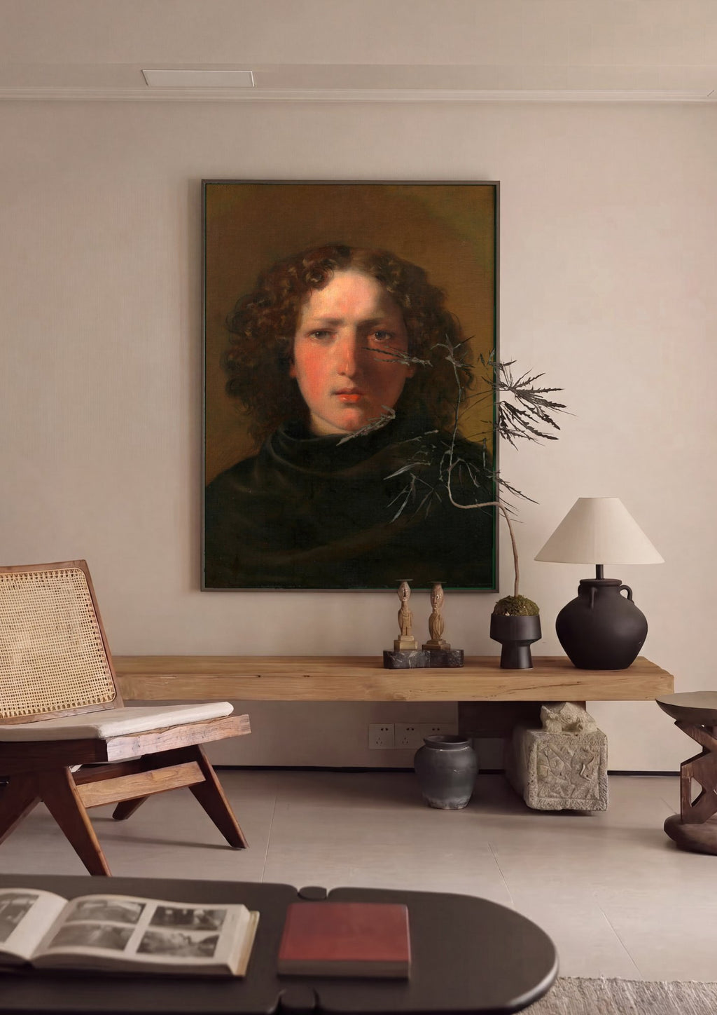 Quadro Decorativo Retrato de Jovem - Friedrich Von Amerling em ambiente decorado