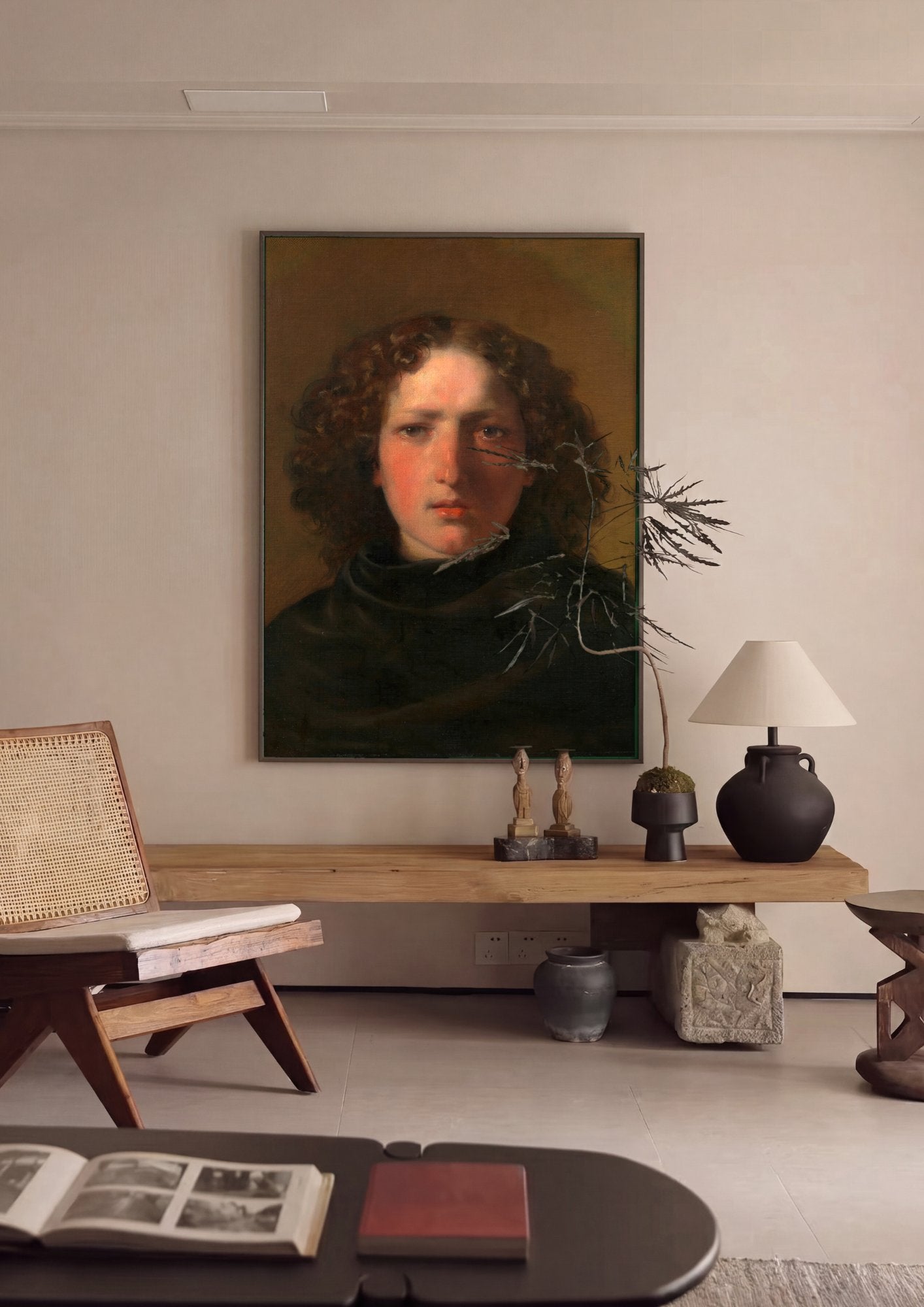 Quadro Decorativo Retrato de Jovem - Friedrich Von Amerling em ambiente decorado