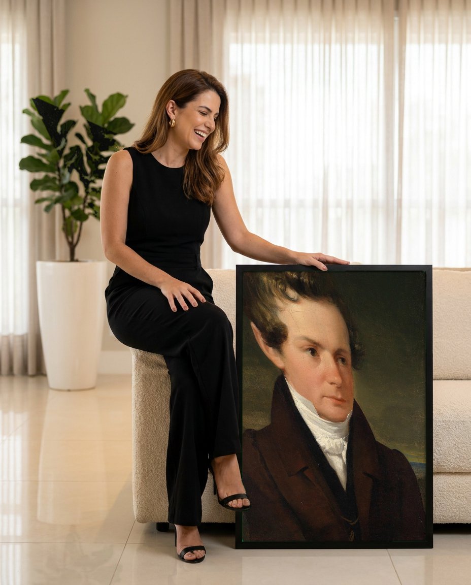 Quadro Decorativo Retrato de Homem - Friedrich von Amerling com modelo em ambiente