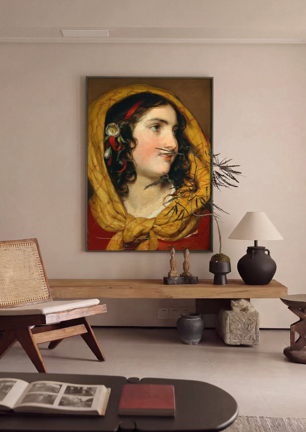 Quadro Decorativo A Jovem Oriental - Friedrich Von Amerling em ambiente decorado