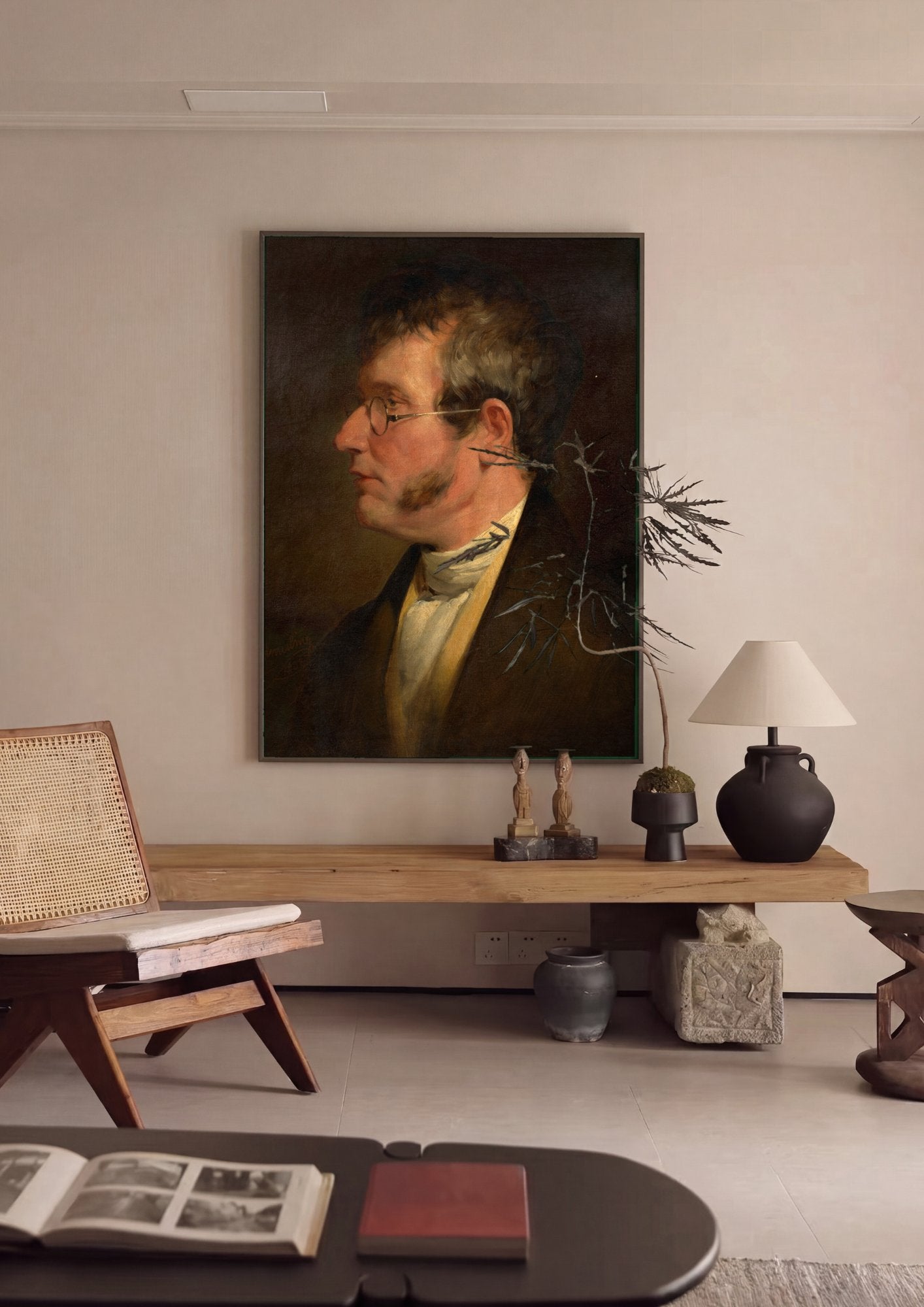 Quadro Decorativo Retrato de Homem - Friedrich von Amerling em ambiente decorado