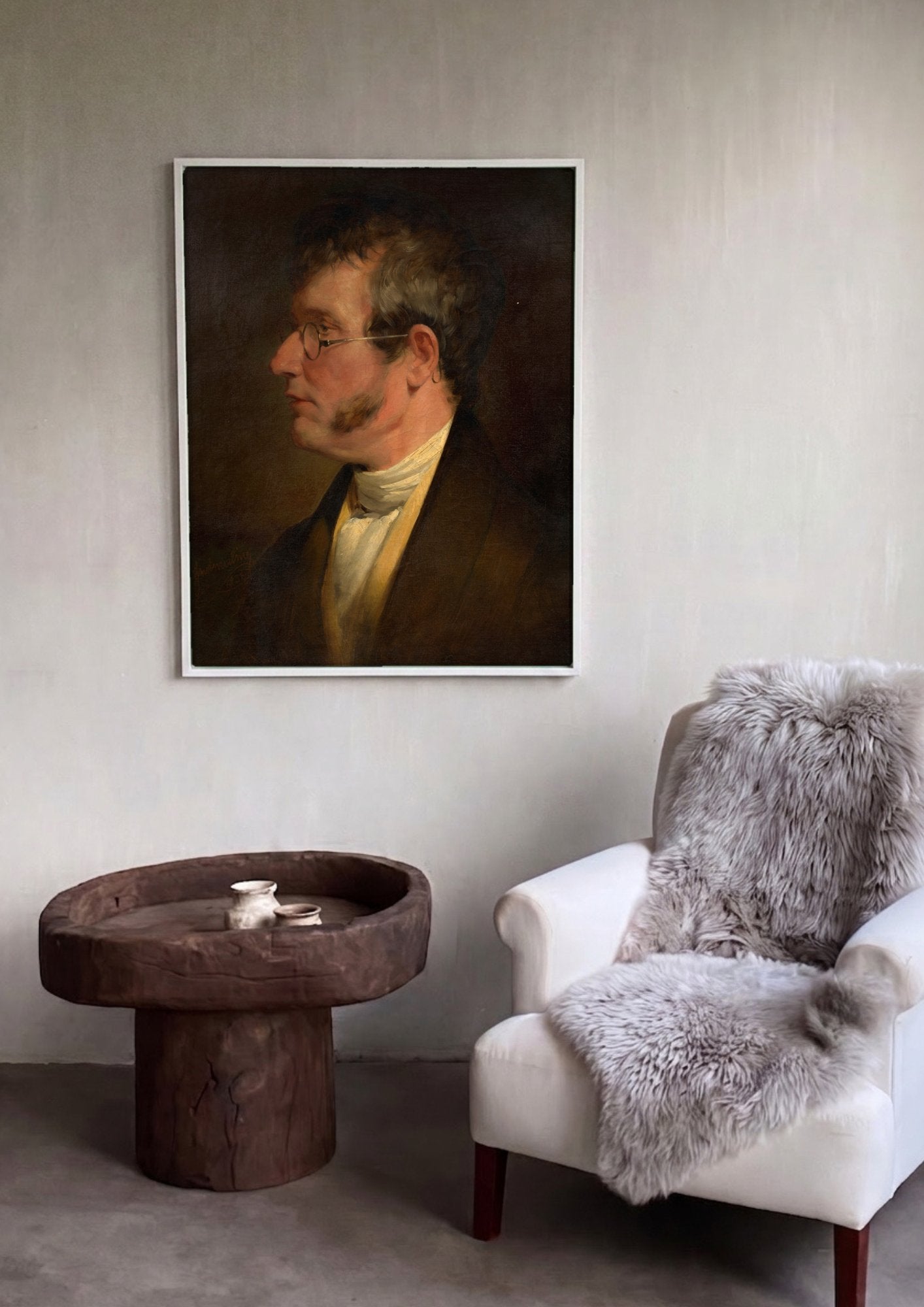 Quadro Decorativo Retrato de Homem - Friedrich von Amerling em ambiente decorado