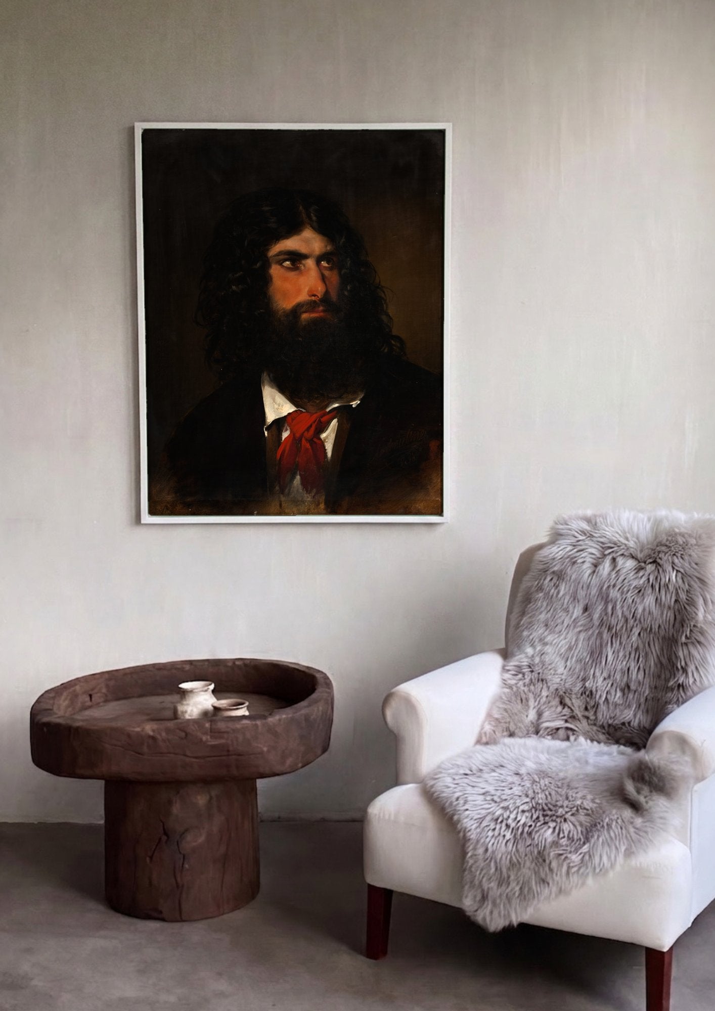 Quadro Decorativo Retrato de Jovem - Friedrich von Amerling em ambiente decorado