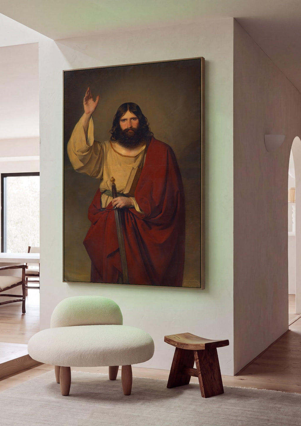 Quadro Decorativo Jesus com Espada - Friedrich Von Amerling em ambiente decorado
