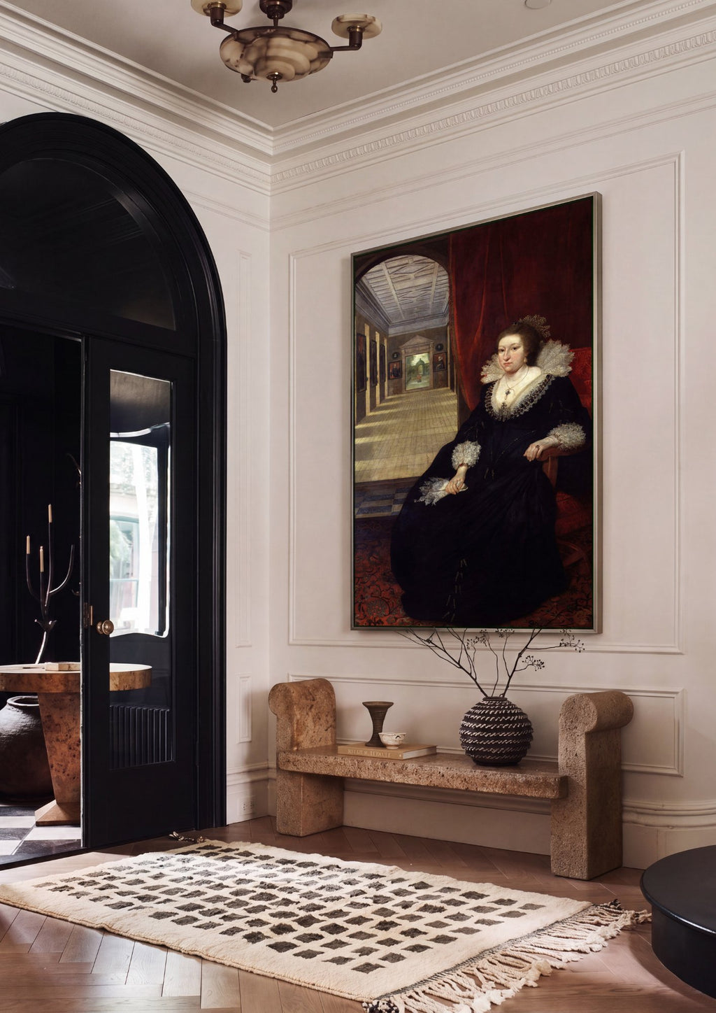 Quadro Decorativo Retrato de Dama – Daniël Mijtens em ambiente decorado