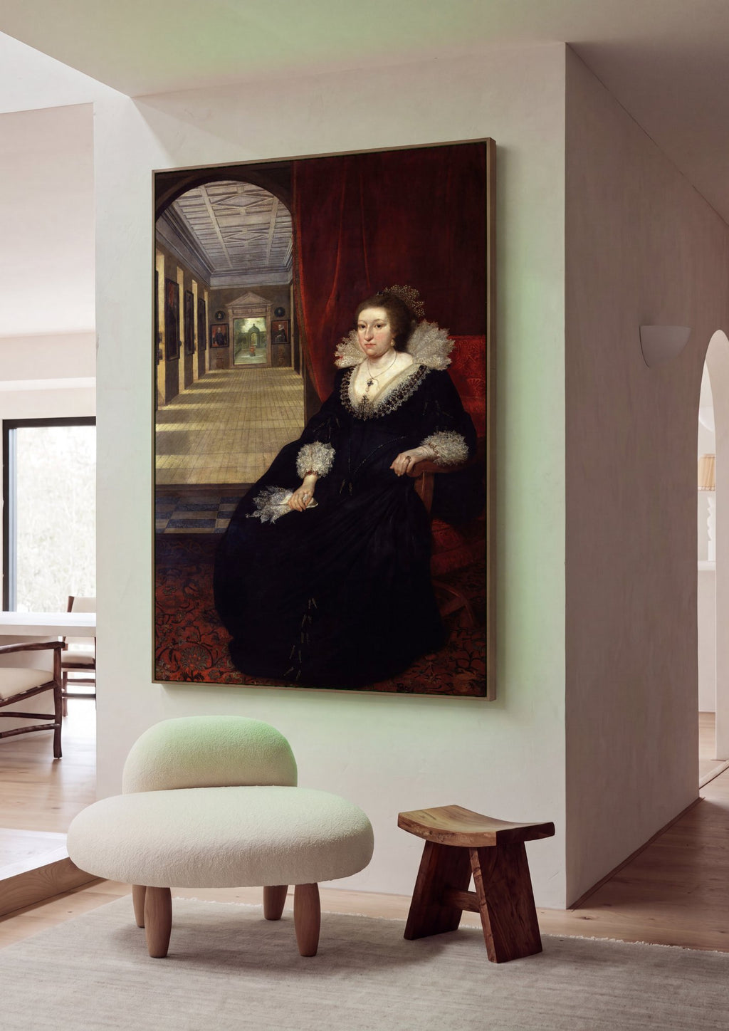 Quadro Decorativo Retrato de Dama – Daniël Mijtens em ambiente decorado