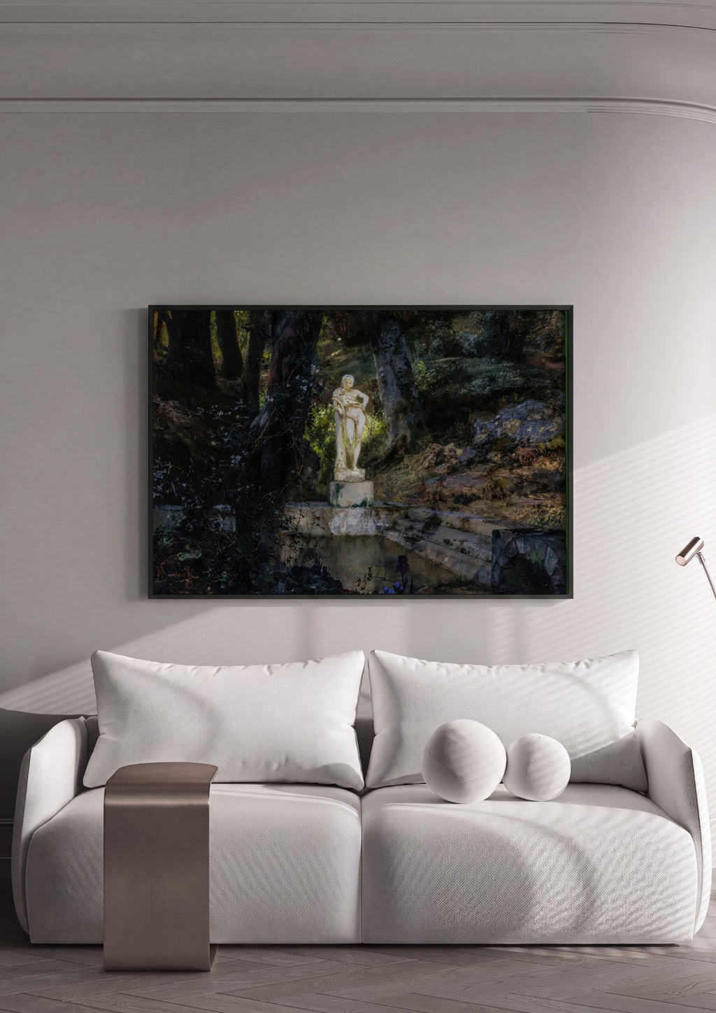 Quadro Decorativo Nudez na Floresta - Siemiradzki em ambiente decorado