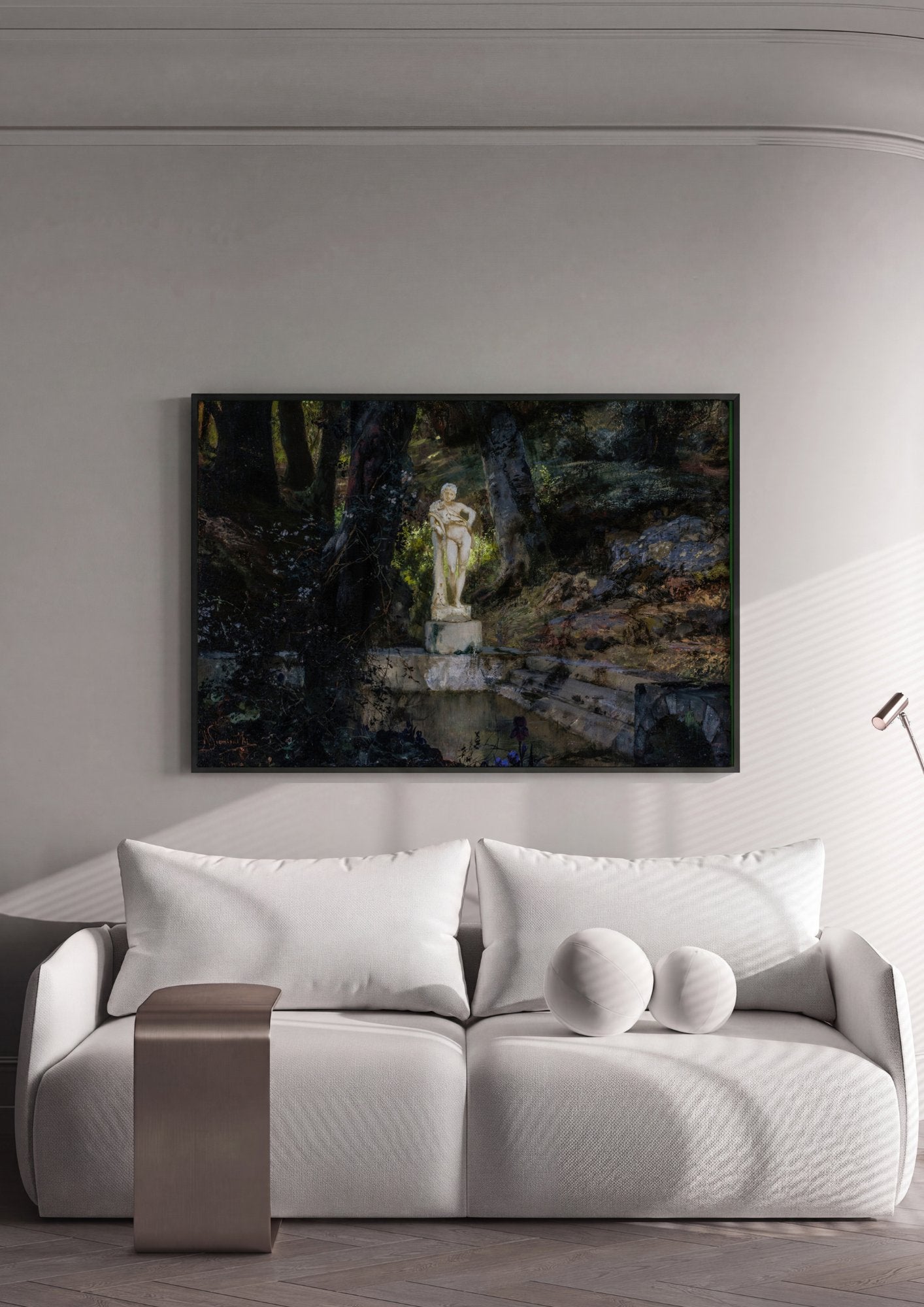 Quadro Decorativo Nudez na Floresta - Siemiradzki em ambiente decorado