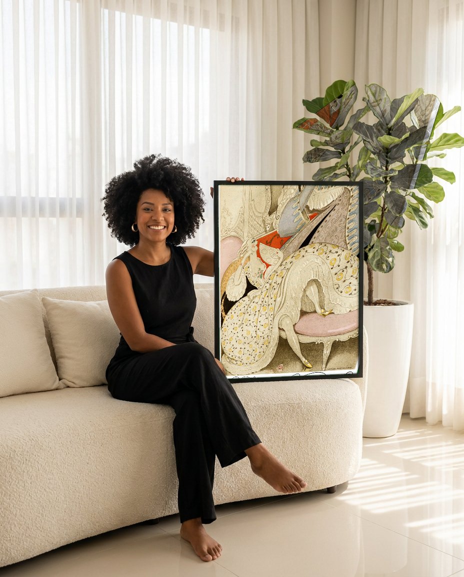 Quadro Decorativo Le Retour de Vespasien - Gerda Wegener com modelo em ambiente