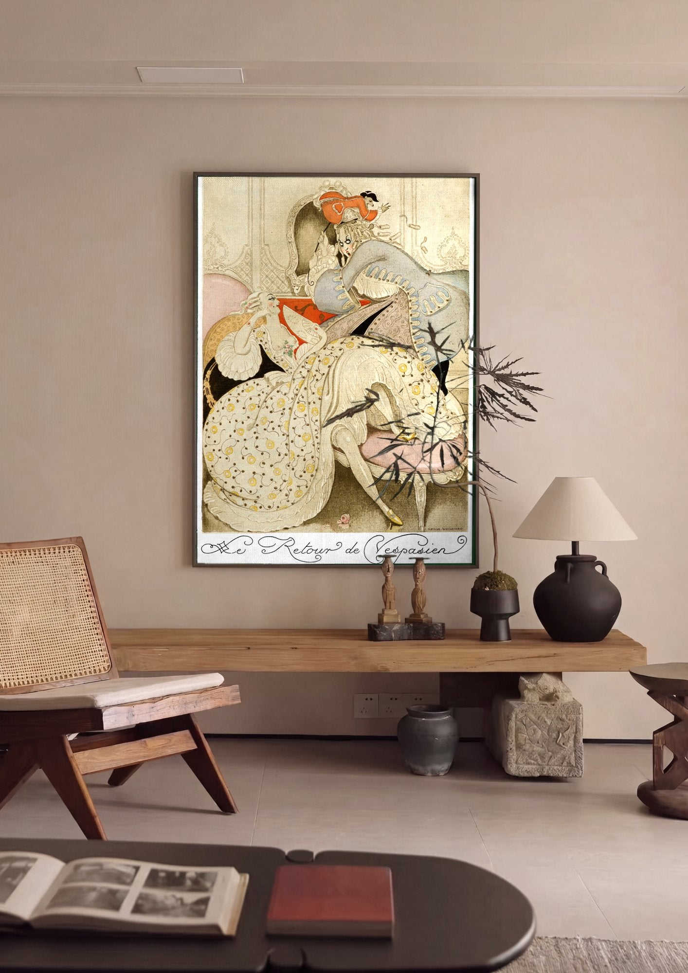 Quadro Decorativo Le Retour de Vespasien - Gerda Wegener em ambiente decorado