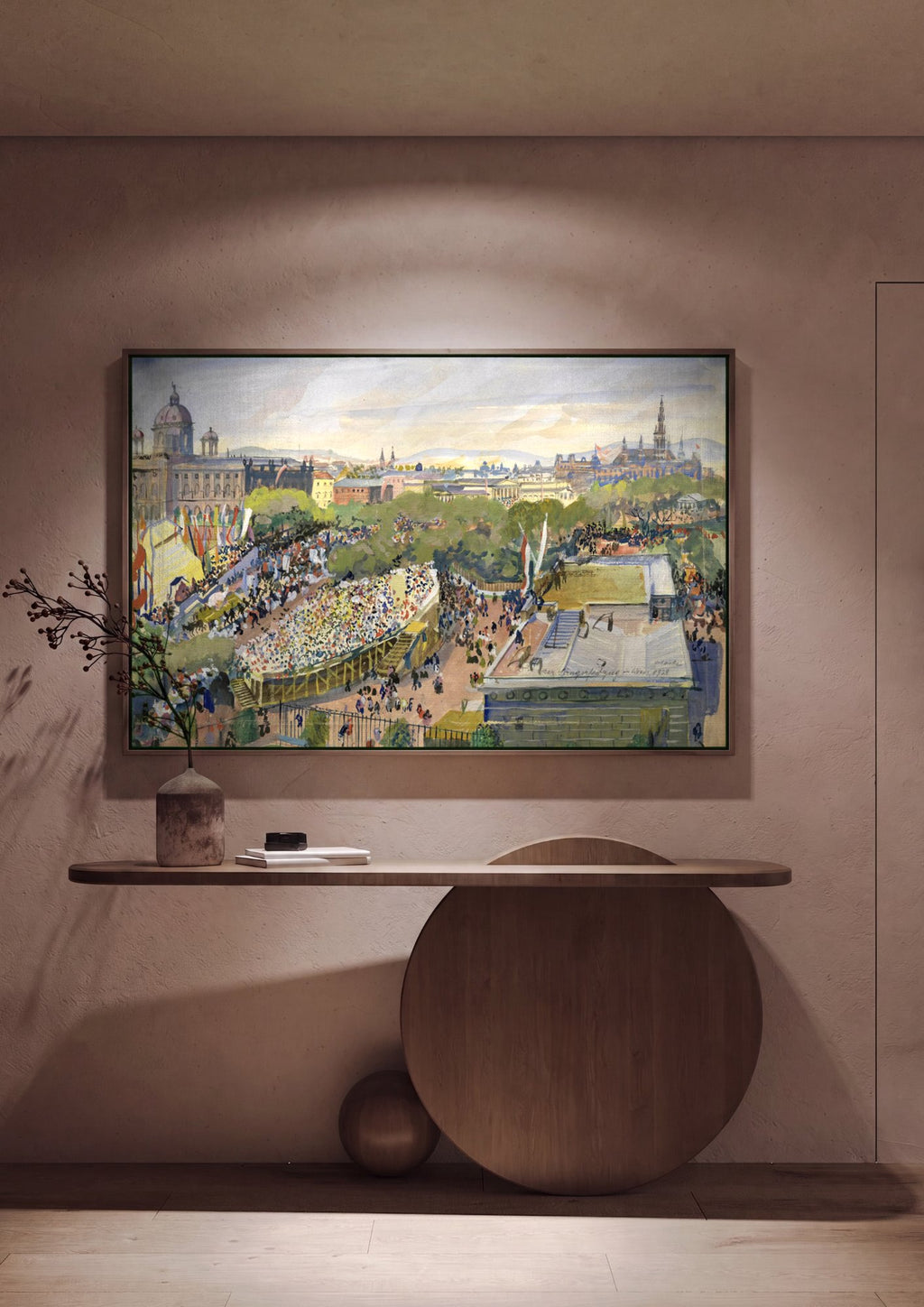Quadro Decorativo 'Sängerbundfest in Wien' - Oskar Laske em ambiente decorado