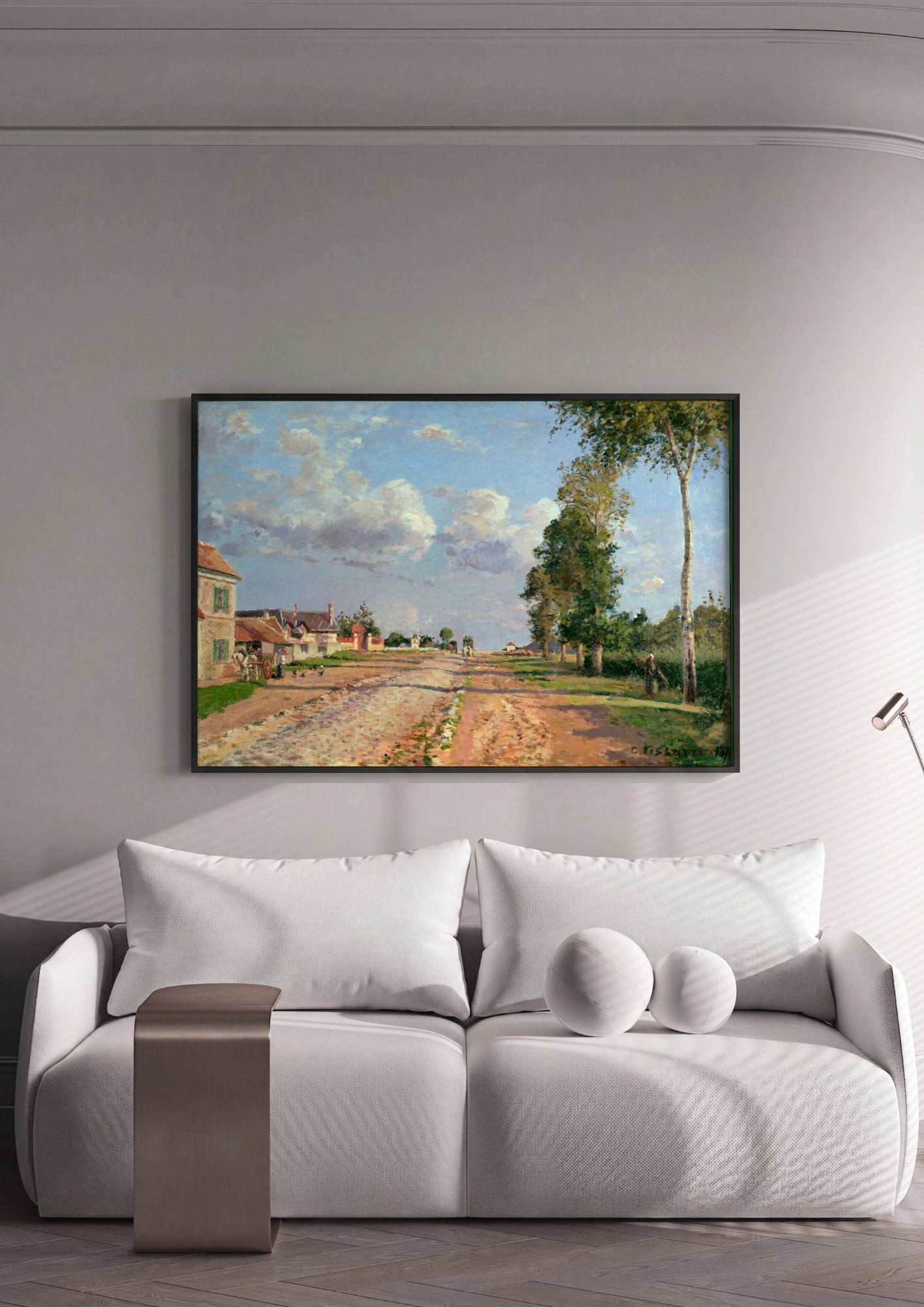 Quadro Decorativo A Estrada de Louveciennes - Pissarro em ambiente decorado