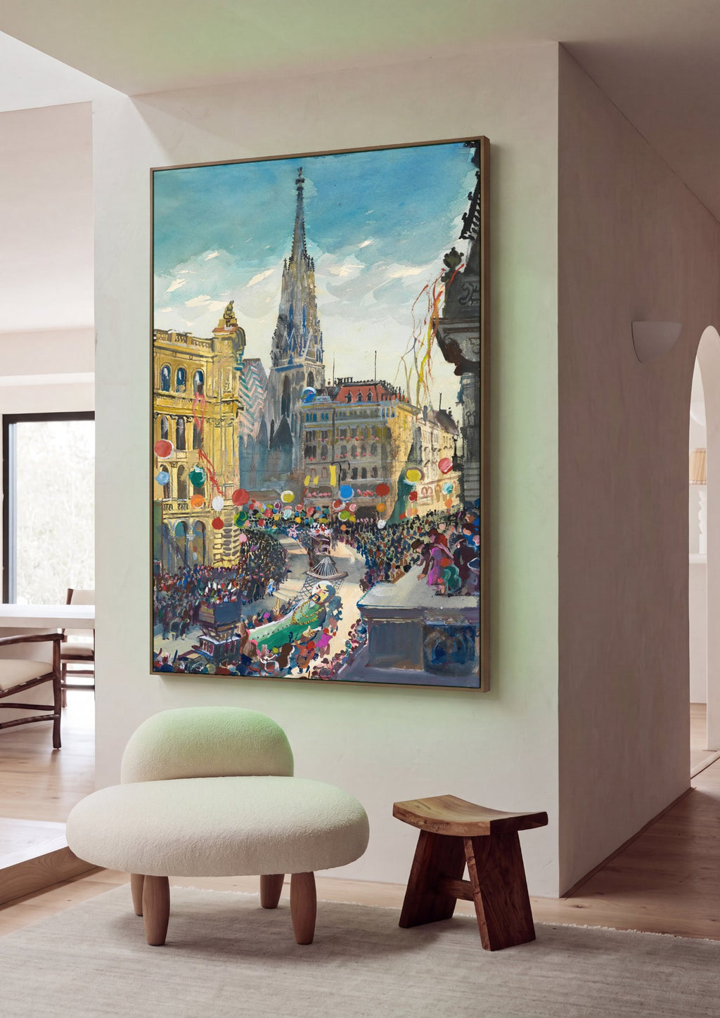 Quadro Decorativo Parada Festiva em Viena - Oskar Laske em ambiente decorado