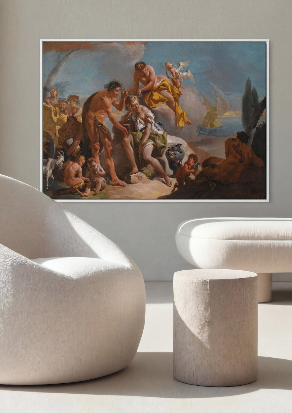 Quadro Decorativo A Chegada de Baco - Tiepolo em ambiente decorado