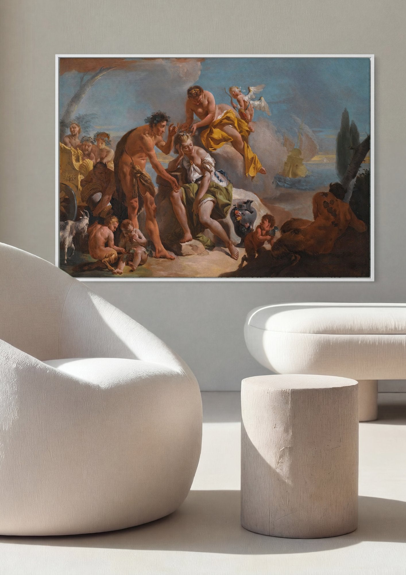 Quadro Decorativo A Chegada de Baco - Tiepolo em ambiente decorado