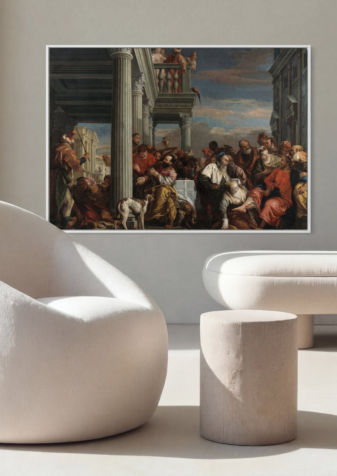Quadro Decorativo A Lavagem dos Pés - Tiepolo em ambiente decorado