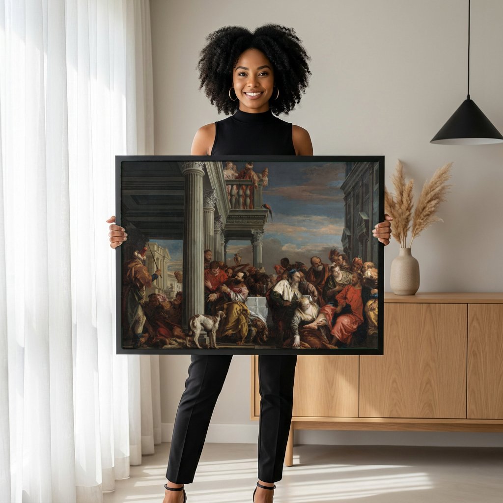 Quadro Decorativo A Lavagem dos Pés - Tiepolo com modelo em ambiente