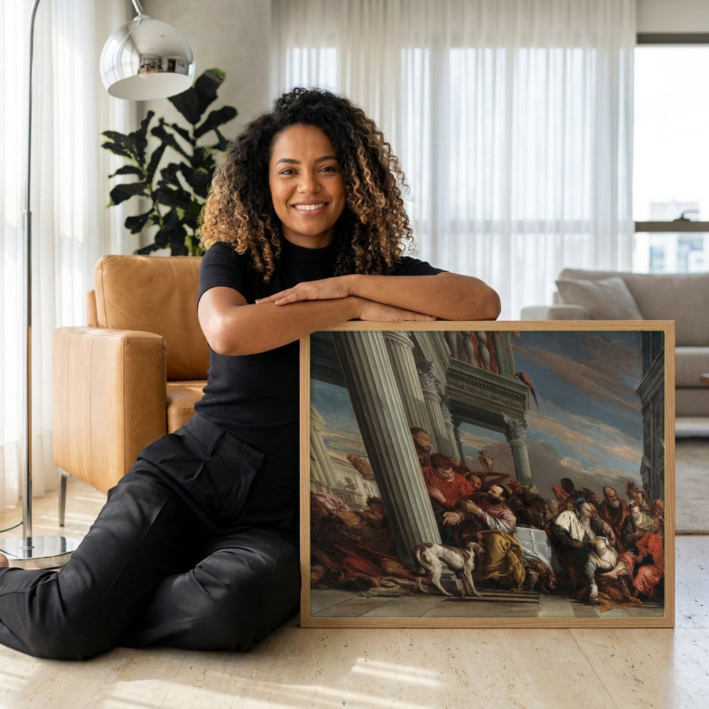 Quadro Decorativo A Lavagem dos Pés - Tiepolo com modelo em ambiente