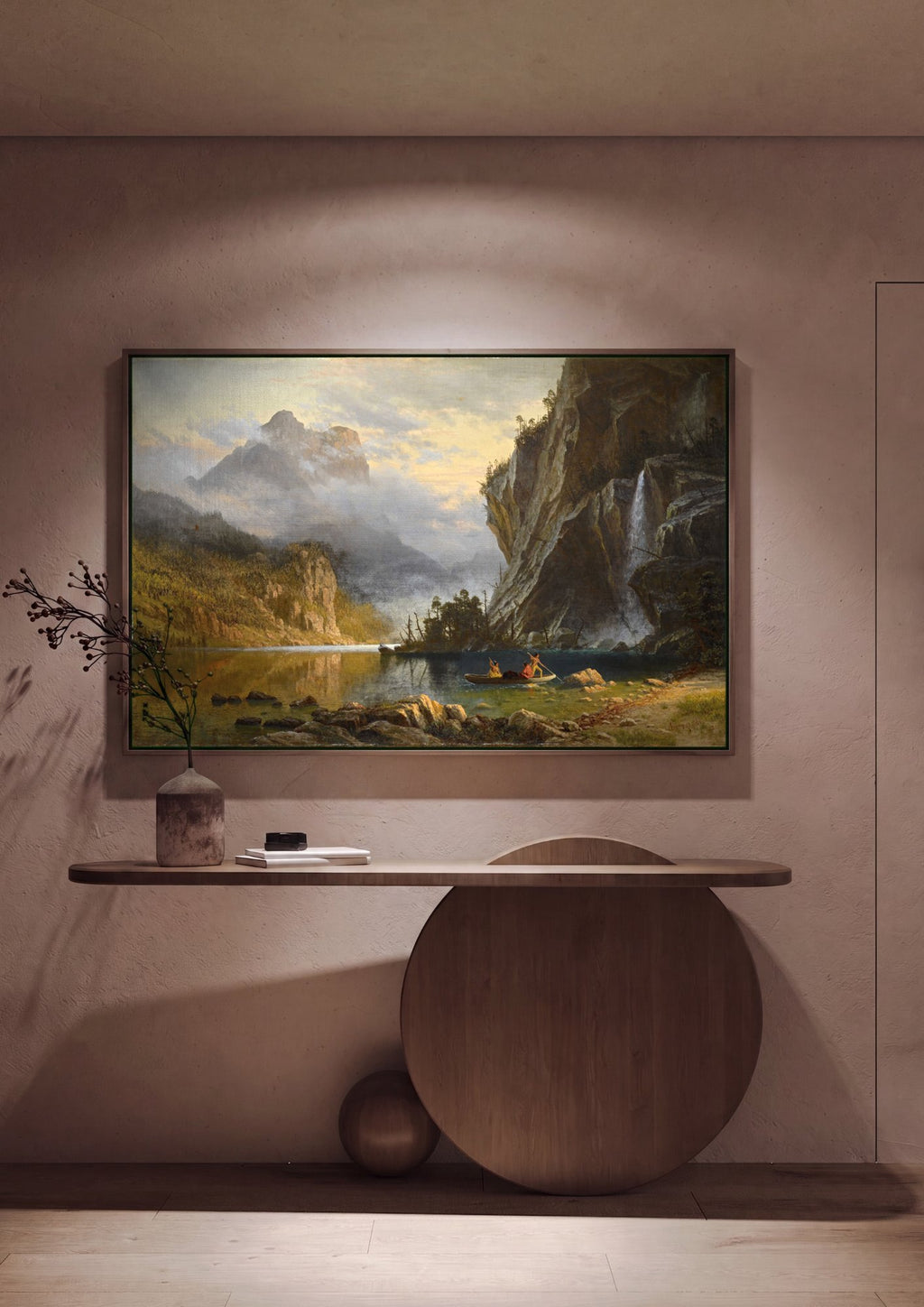 Quadro Decorativo 'Lake Tahoe' - Albert Bierstadt em ambiente decorado
