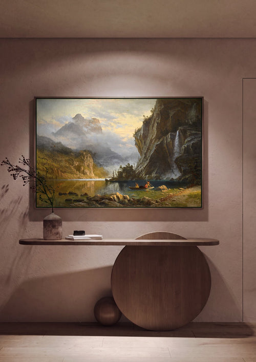 Quadro Decorativo 'Lake Tahoe' - Albert Bierstadt em ambiente decorado