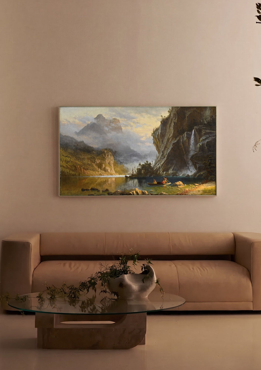 Quadro Decorativo 'Lake Tahoe' - Albert Bierstadt em ambiente decorado