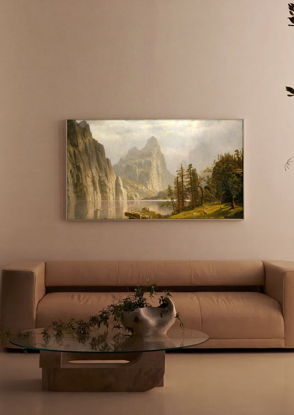 Quadro Decorativo 'Lake Tahoe' - Albert Bierstadt em ambiente decorado