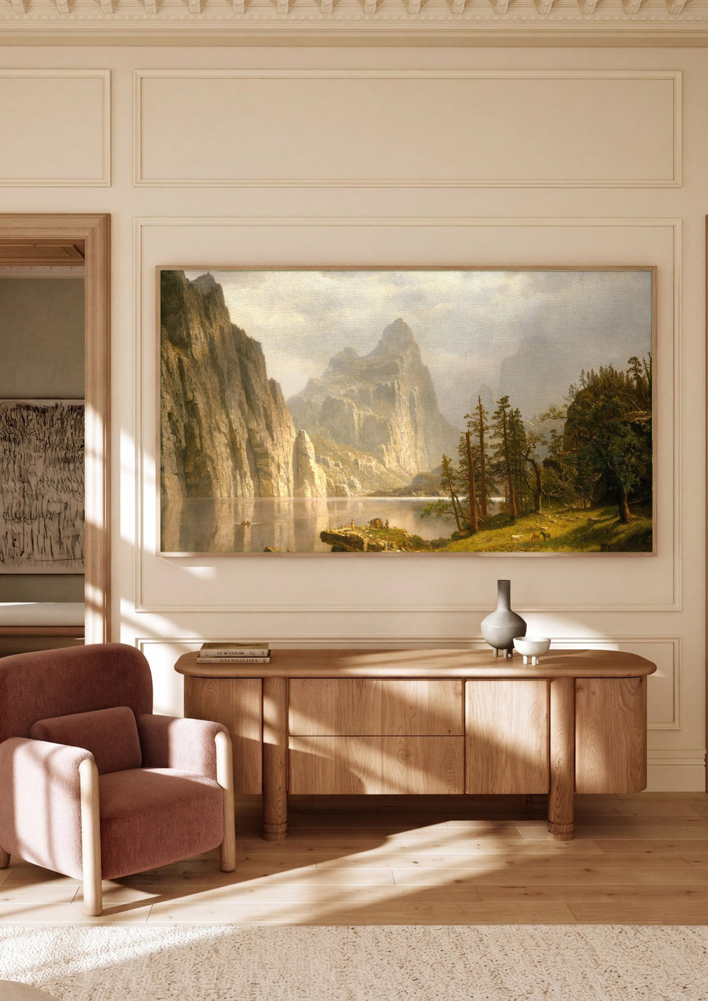 Quadro Decorativo 'Lake Tahoe' - Albert Bierstadt em ambiente decorado