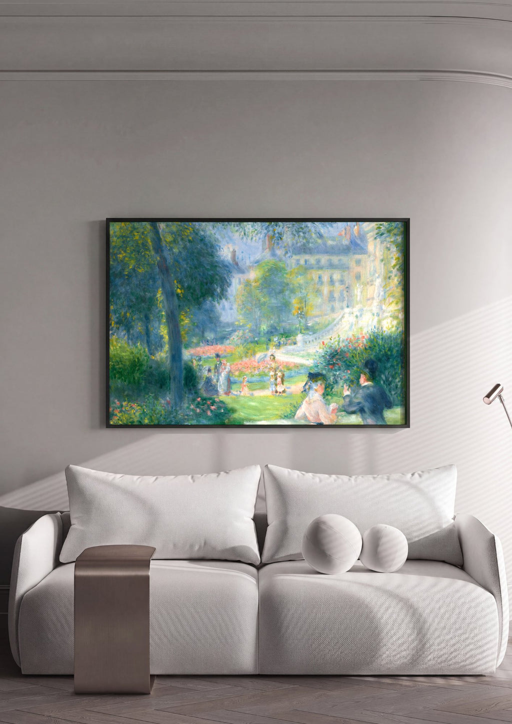 Quadro Decorativo Jardins e Pessoas - Pierre-Auguste Renoir em ambiente decorado