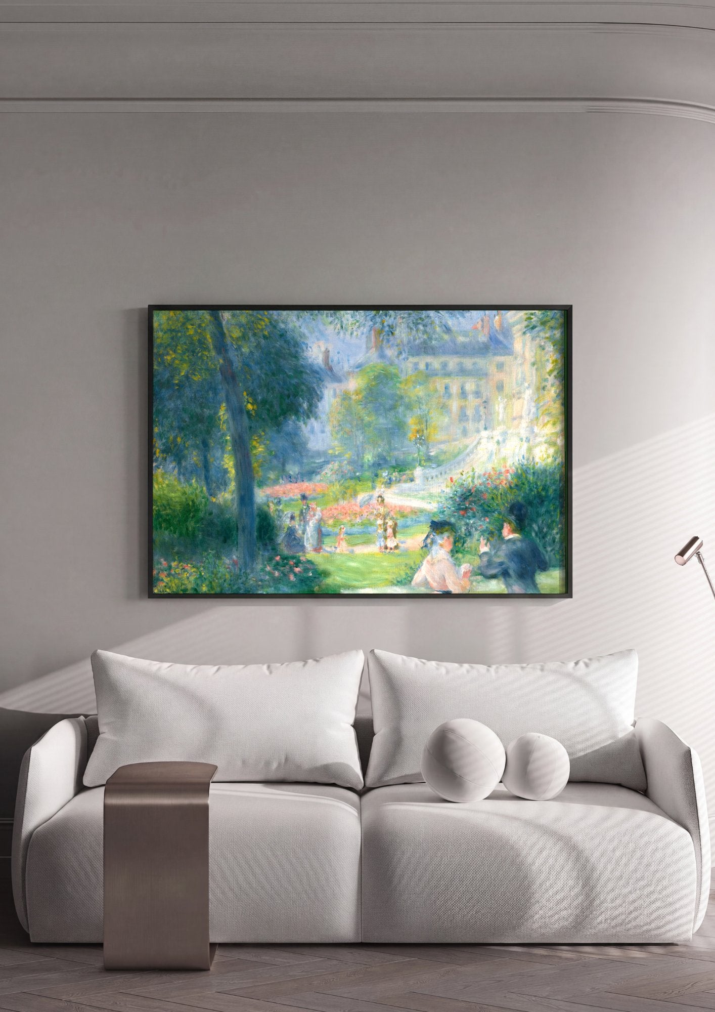 Quadro Decorativo Jardins e Pessoas - Pierre-Auguste Renoir em ambiente decorado