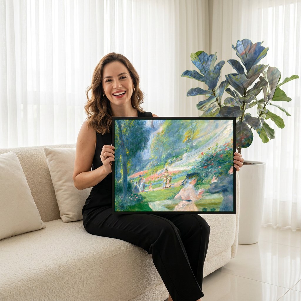 Quadro Decorativo Jardins e Pessoas - Pierre-Auguste Renoir com modelo em ambiente