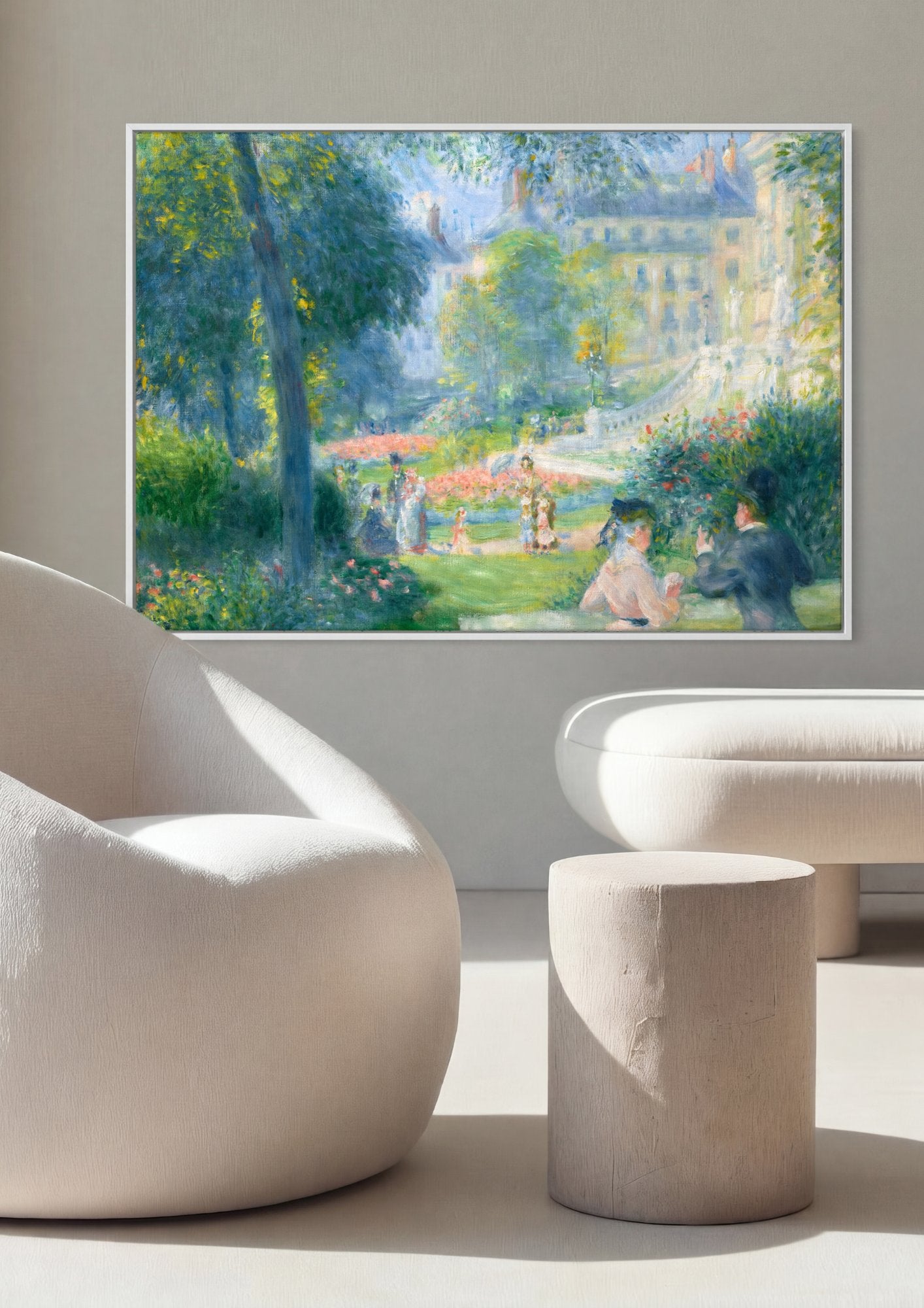 Quadro Decorativo Jardins e Pessoas - Pierre-Auguste Renoir em ambiente decorado