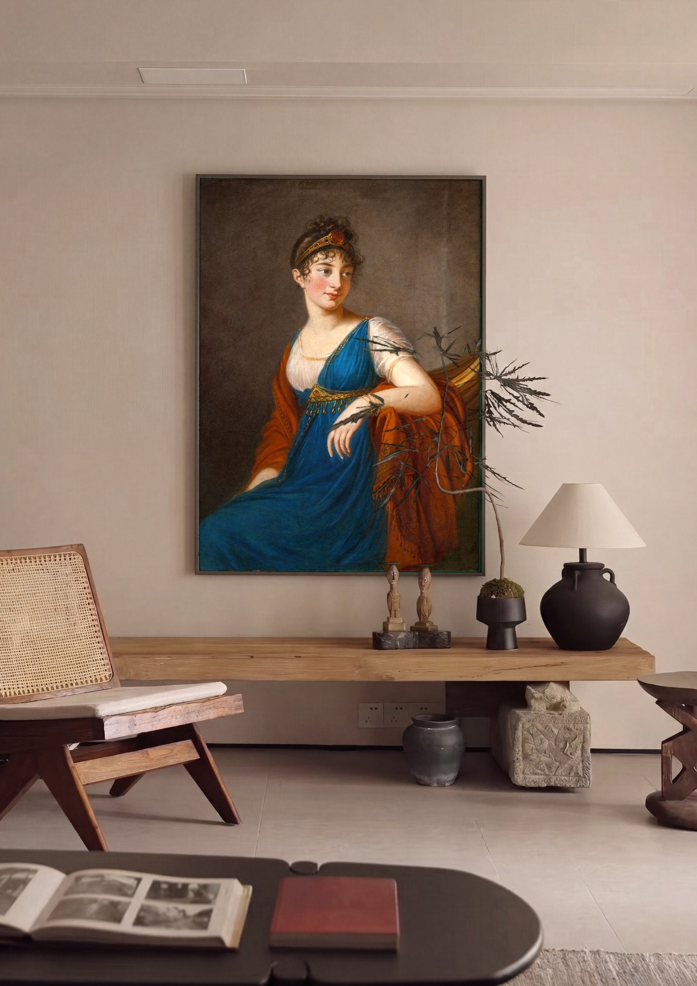 Quadro Decorativo Retrato de Mulher - Vigée Le Brun em ambiente decorado