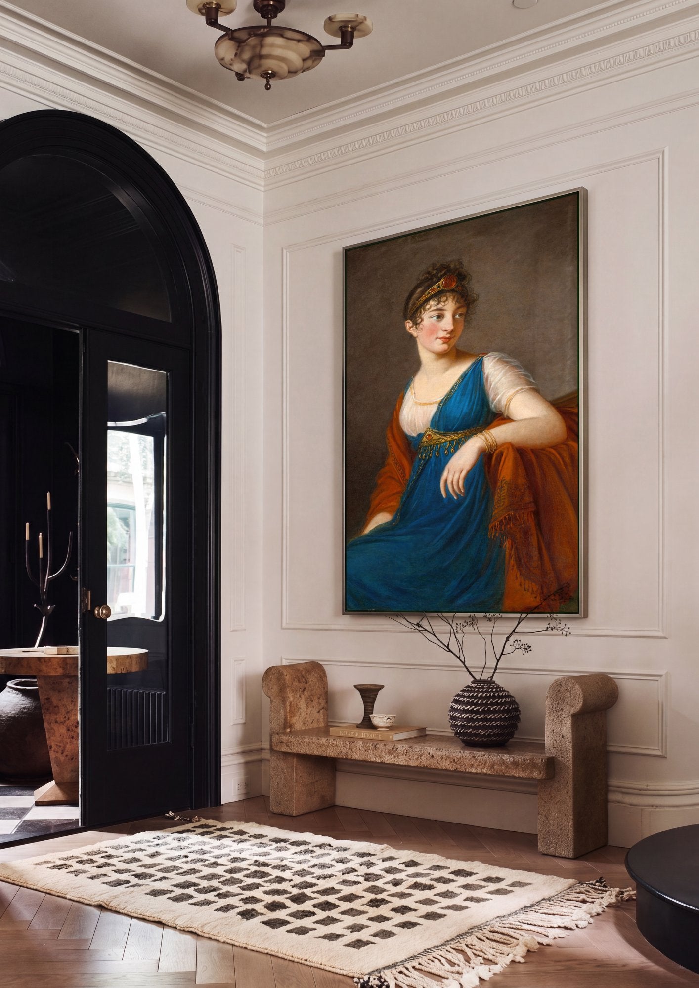 Quadro Decorativo Retrato de Mulher - Vigée Le Brun em ambiente decorado