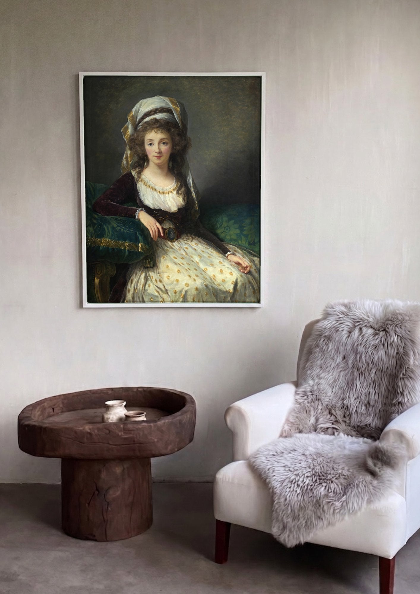 Quadro Decorativo Retrato de Mulher - Vigée Le Brun em ambiente decorado