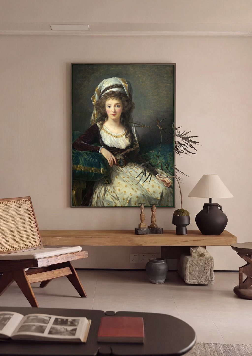 Quadro Decorativo Retrato de Mulher - Vigée Le Brun em ambiente decorado