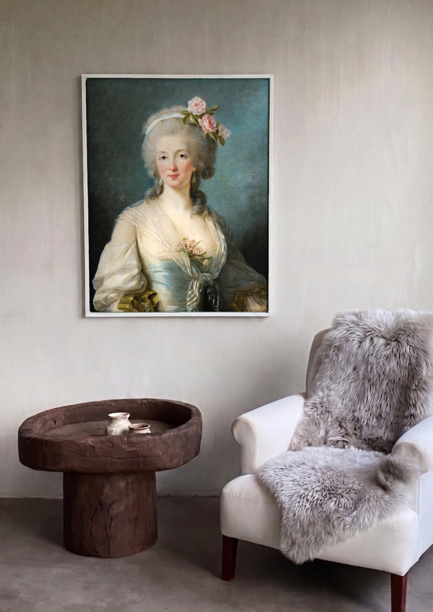 Quadro Decorativo Retrato de Mulher - Vigée Le Brun em ambiente decorado