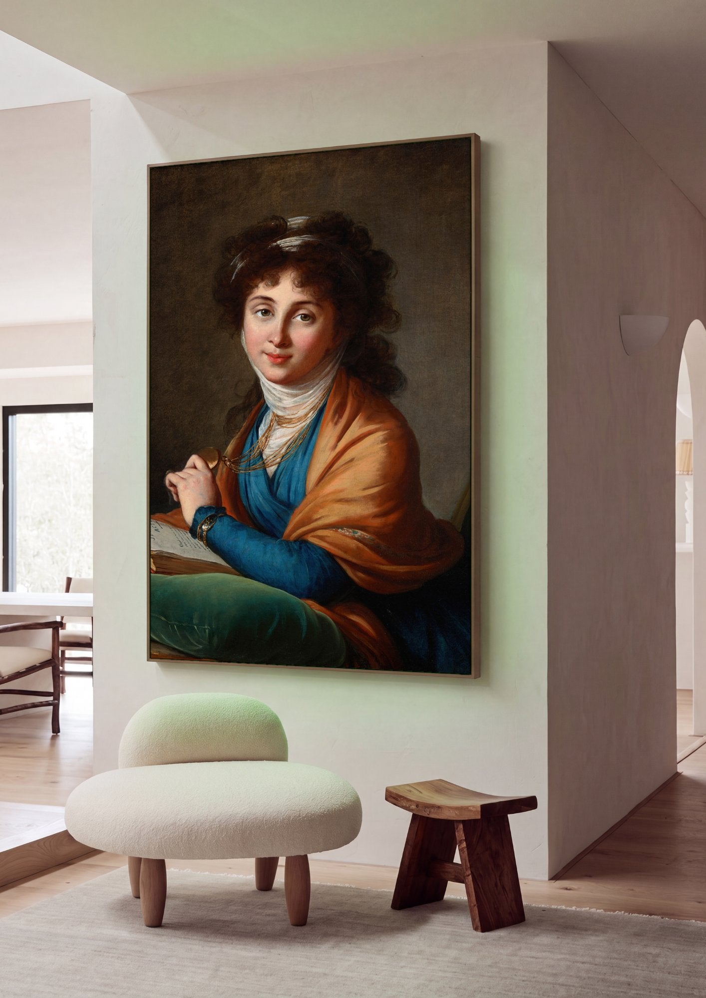 Quadro Decorativo Retrato de Mulher - Vigée Le Brun em ambiente decorado