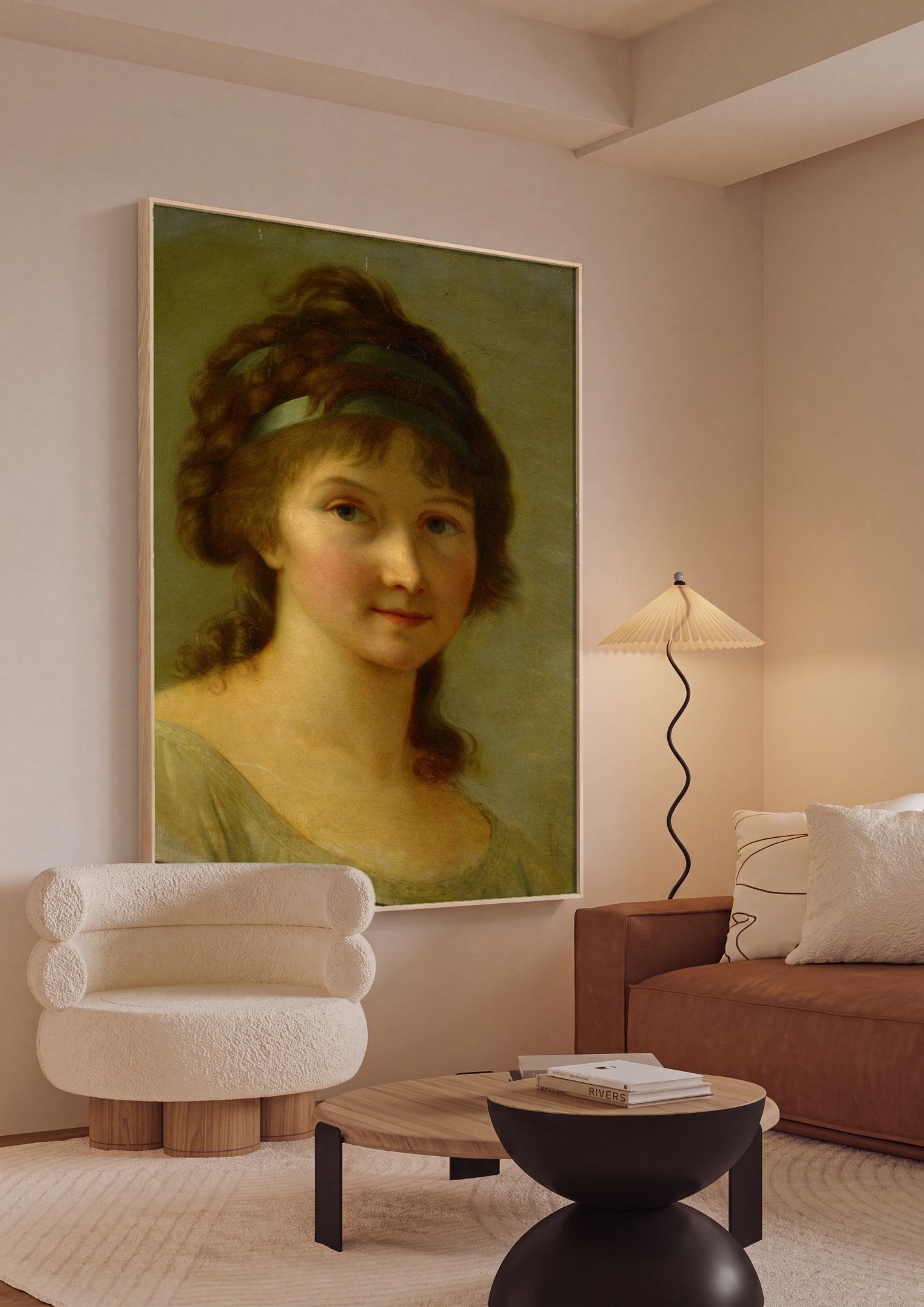 Quadro Decorativo Retrato de Mulher - Vigée Le Brun em ambiente decorado