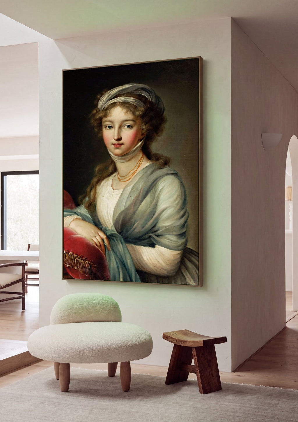 Quadro Decorativo Retrato de Mulher - Vigée Le Brun em ambiente decorado